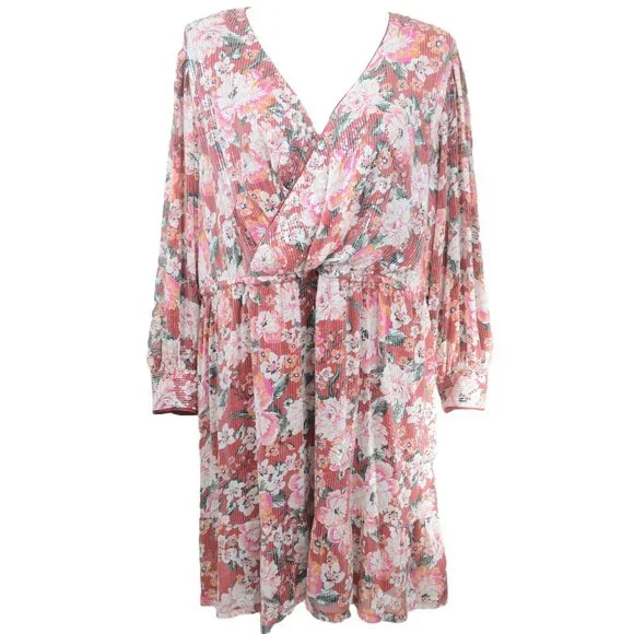 NWT LC Lauren Conrad Floral Sequin Mini Dress Women's Size 3X - Picture 2 of 10